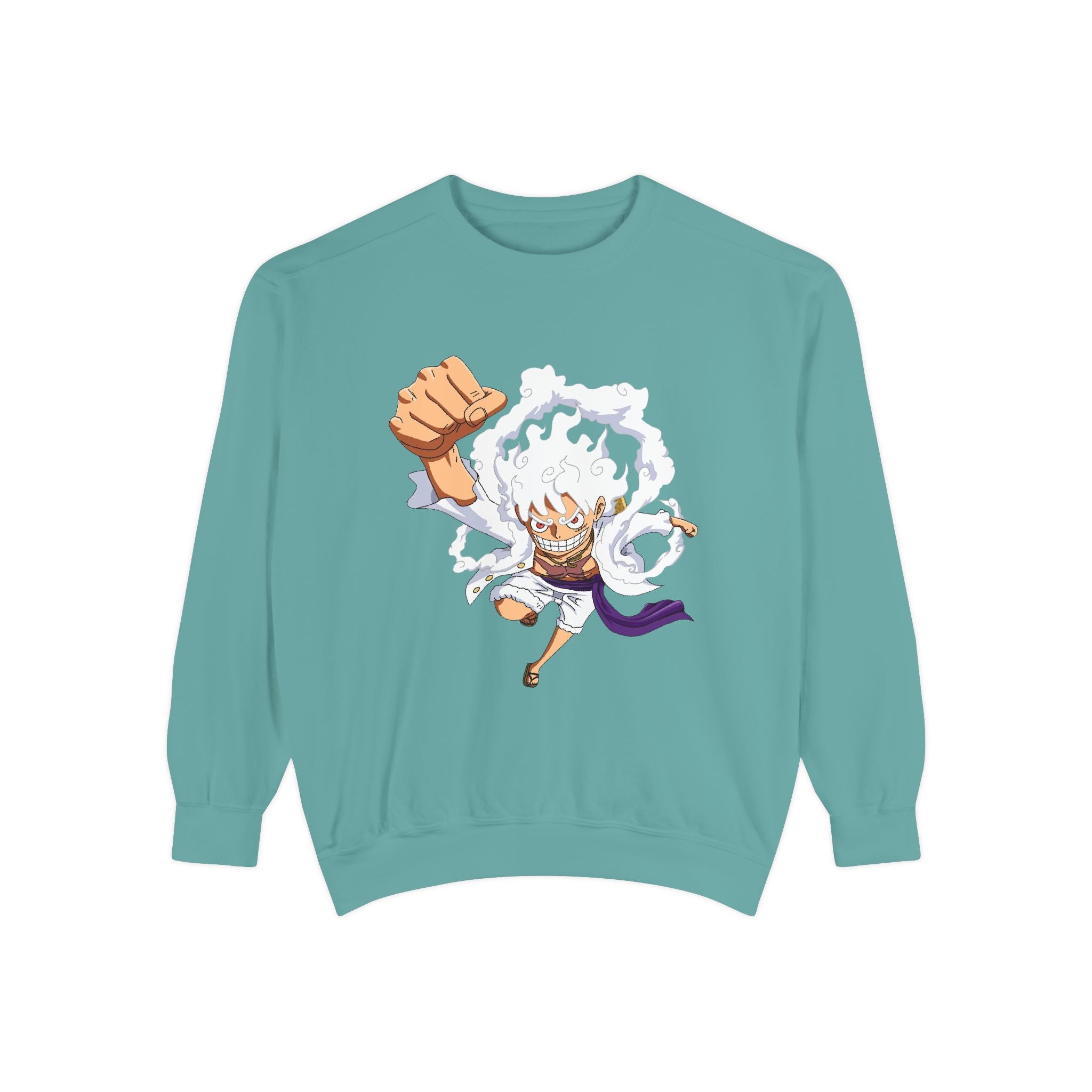 Storm Fist Anime Crewneck Sweatshirt — Energetic Pirate Action Graphic