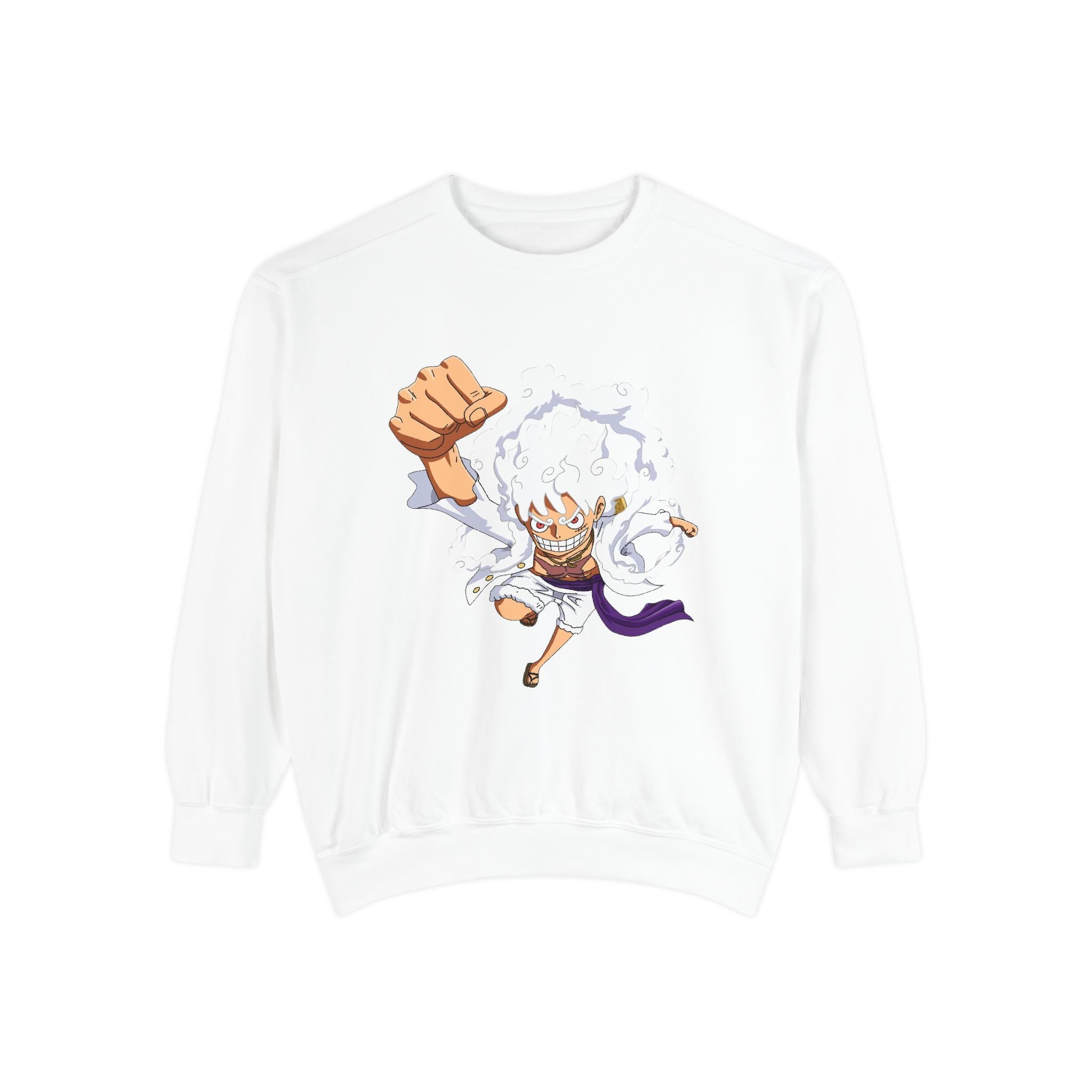 Storm Fist Anime Crewneck Sweatshirt — Energetic Pirate Action Graphic