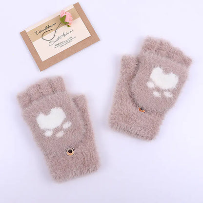 Winter Cat Claw Knit Gloves